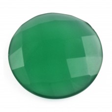 Green onyx 18mm round rosecut flat back 11.5 ct  gemstone